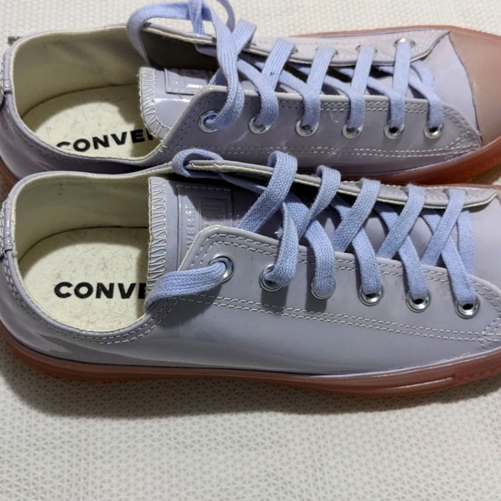 Converse Patent Leather Low Tops - Pastel Purple - 10